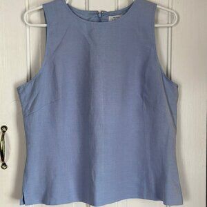 Anne Taylor Loft FItted Light Blue Lined Sleeveless Top, Size 12.